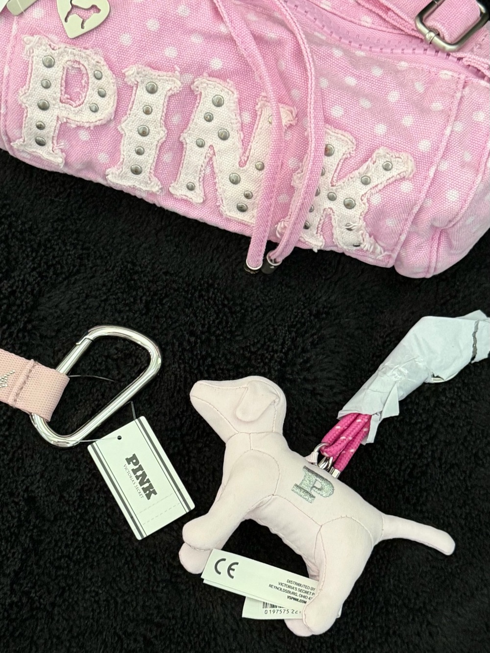 Victoria's Secret PINK Canvas Rolled Duffle Shoulder Bag in pink denim - Picture 2 of 12